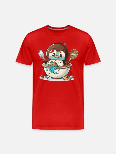 Pinguin-Gebäck - Männer Premium Bio T-Shirt - Rot