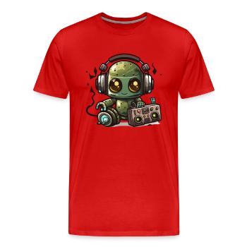 Beats und Bots - Männer Premium Bio T-Shirt - Rot - Vorne - Damien (186cm)