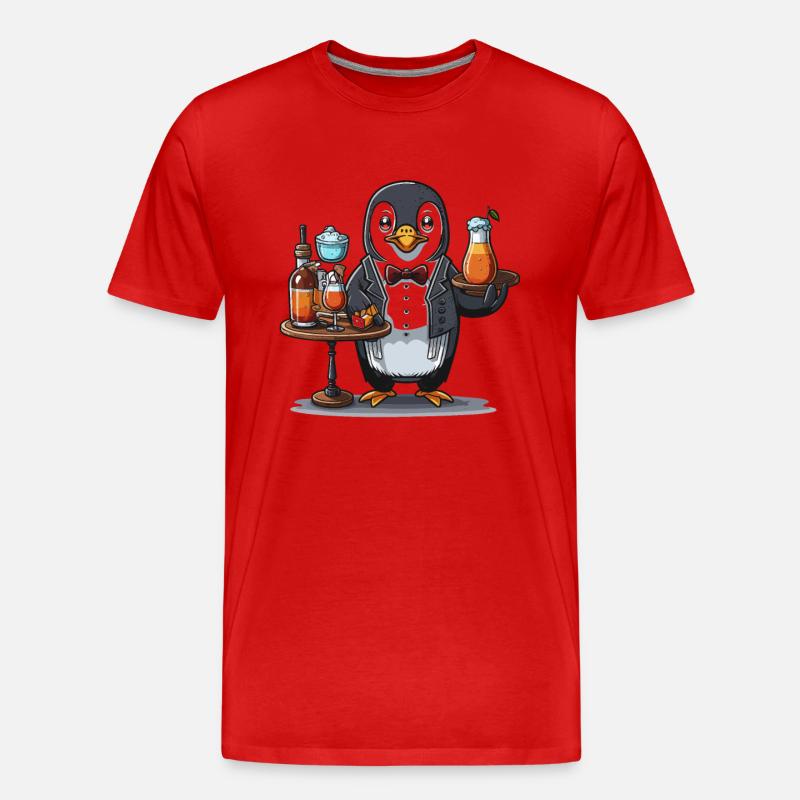 Pinguine gießen - Männer Premium Bio T-Shirt - Rot