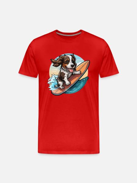 Waves of Fun - Men's Premium Organic T-Shirt - red