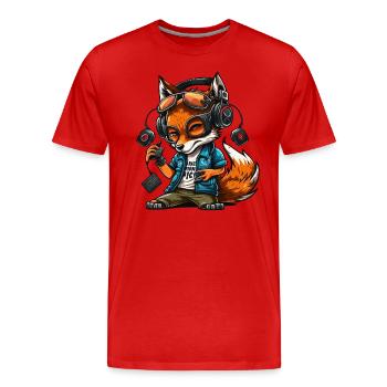 Foxy Beats - Men's Premium Organic T-Shirt - red - Front - Damien (186cm)
