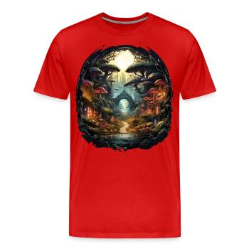 Fairy Tale Enchanted Forest - Men's Premium Organic T-Shirt - red - Front - Damien (186cm)
