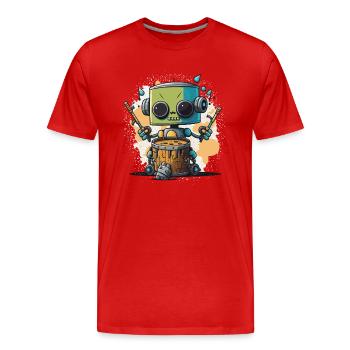 Beat Machine - Men's Premium Organic T-Shirt - red - Front - Damien (186cm)