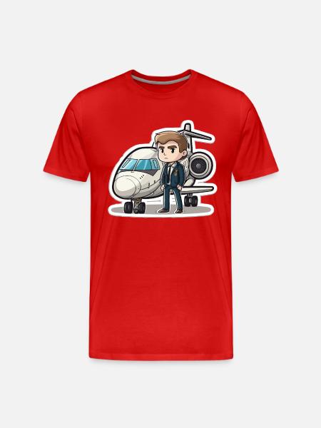 Der Flieger - Männer Premium Bio T-Shirt - Rot