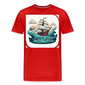 Die tapferen Seeleute - Männer Premium Bio T-Shirt - Rot - Vorne - Damien (186cm)