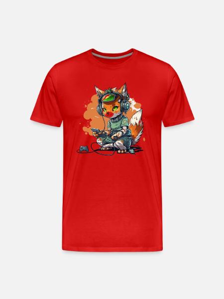 Cat Gaming Headquarters - Men's Premium Organic T-Shirt - red