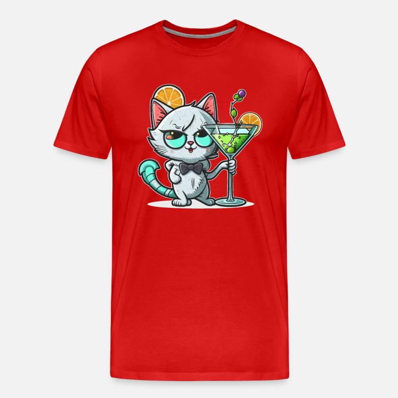 Die Katzen Miau Bar - Männer Premium Bio T-Shirt - Rot