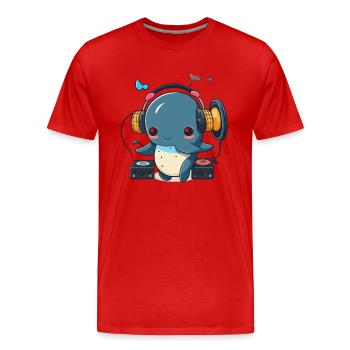 Whale Beats - Men's Premium Organic T-Shirt - red - Front - Damien (186cm)