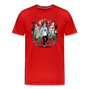 Le photographe de rue - T-shirt bio Premium Homme - rouge - Devant - Damien (186cm)