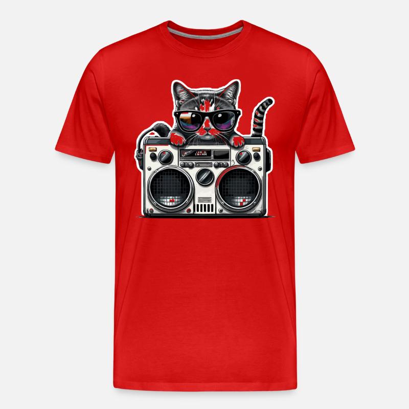 Coole Katze - Männer Premium Bio T-Shirt - Rot