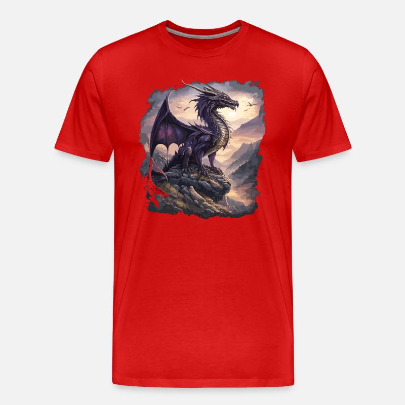 Drachen-Quartier - Männer Premium Bio T-Shirt - Rot