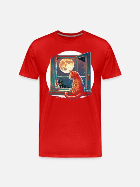 Sneaky Cat - Men's Premium Organic T-Shirt - red