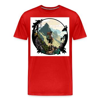 Explorateur de montagne - T-shirt bio Premium Homme - rouge - Devant - Damien (186cm)