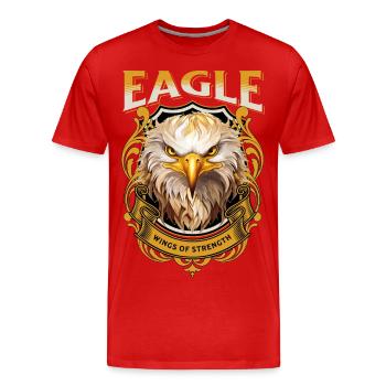 aigle, tête d’aigle, oiseau de proie, oiseau de proie, animal, nature - T-shirt bio Premium Homme - rouge - Devant - Damien (186cm)