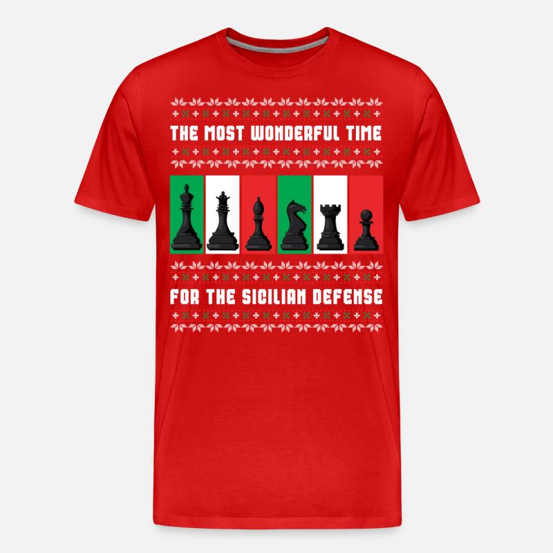 Weihnachtsschach Hässlicher Weihnachtspullover - Männer Premium Bio T-Shirt - Rot