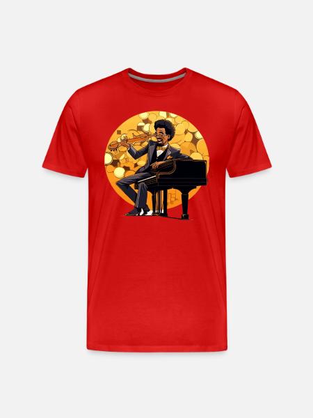 Piano Enchantress - Men's Premium Organic T-Shirt - red