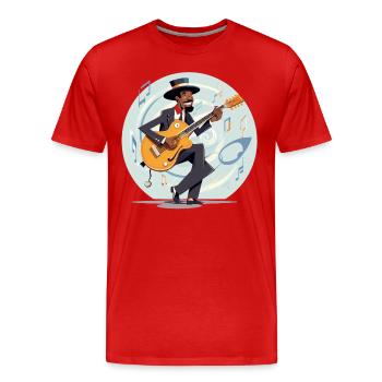 Virtuose de la guitare - T-shirt bio Premium Homme - rouge - Devant - Damien (186cm)