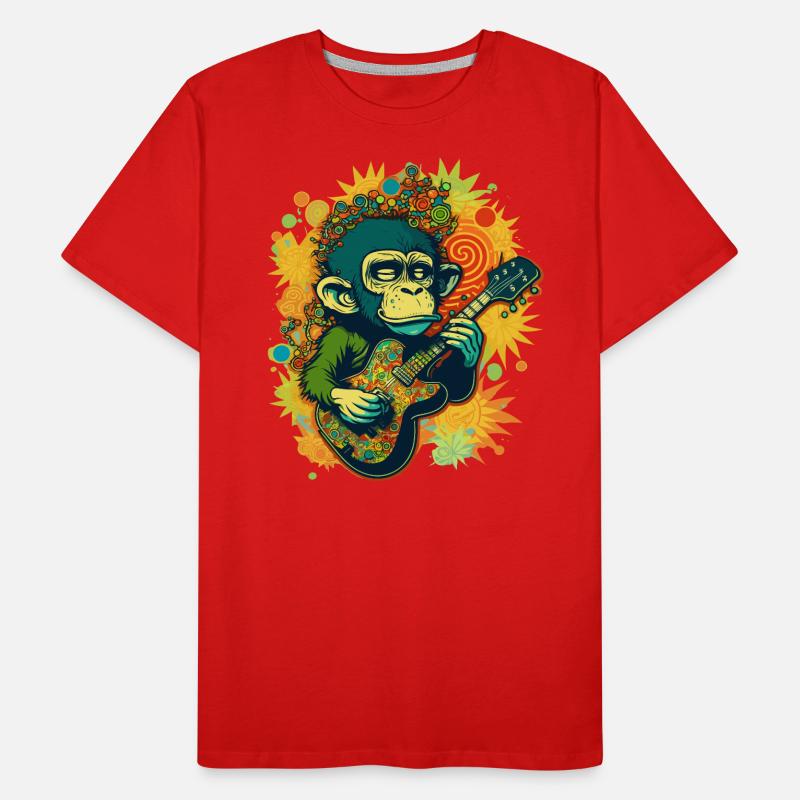Psychedelic Grooves: A Weed-Headed Monkey with Col Men's Premium Organic T-Shirt