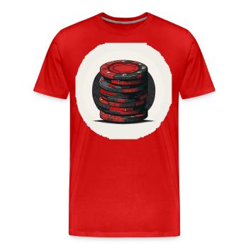 Poker Chips - Männer Premium Bio T-Shirt - Rot - Vorne - Damien (186cm)