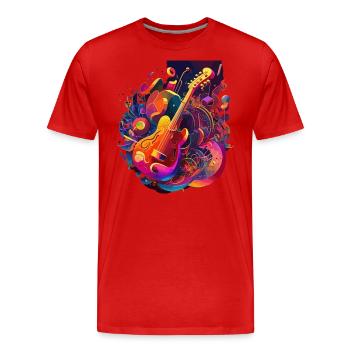 Eine psychedelische Explosion: Ausbruch von Farbe und Energie - Männer Premium Bio T-Shirt - Rot - Vorne - Damien (186cm)