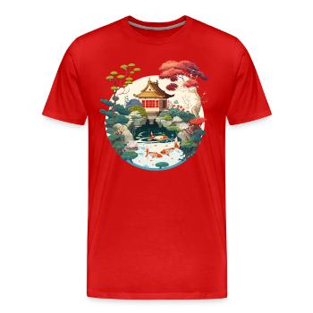 L’harmonie de la nature : un art numérique d’un - T-shirt bio Premium Homme - rouge - Devant - Damien (186cm)