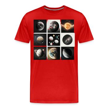Jenseits des Gewöhnlichen: Eine Sammlung von Außerirdischen - Männer Premium Bio T-Shirt - Rot - Vorne - Damien (186cm)