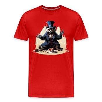 Le magicien de la caféine - T-shirt bio Premium Homme - rouge - Devant - Damien (186cm)