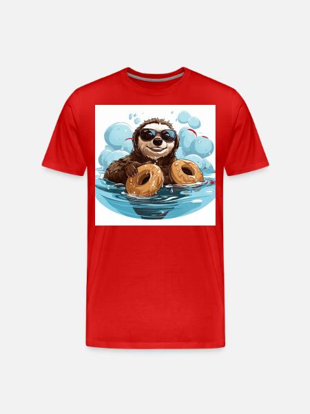 The Caffeine Swimmer - Men's Premium Organic T-Shirt - red