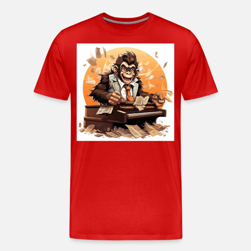 Der Koffein-Maestro - Männer Premium Bio T-Shirt - Rot