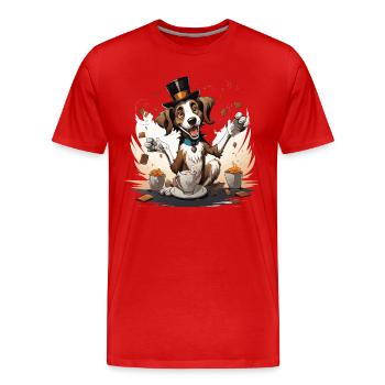 Le magicien de la caféine - T-shirt bio Premium Homme - rouge - Devant - Damien (186cm)