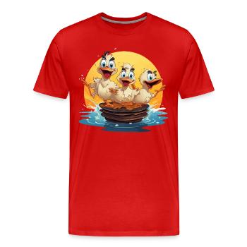 Der Flapjack-Wahnsinn - Männer Premium Bio T-Shirt - Rot - Vorne - Damien (186cm)