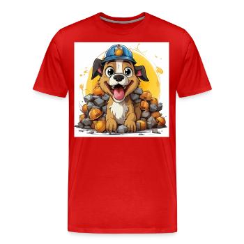 The Canine Builder - Men's Premium Organic T-Shirt - red - Front - Damien (186cm)