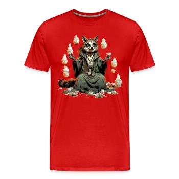 Le voyant charlatan - T-shirt bio Premium Homme - rouge - Devant - Damien (186cm)