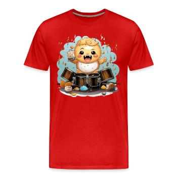 Der stachelige Perkussionist - Männer Premium Bio T-Shirt - Rot - Vorne - Damien (186cm)