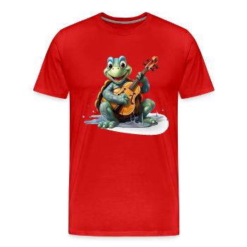 Le violoniste lent - T-shirt bio Premium Homme - rouge - Devant - Damien (186cm)