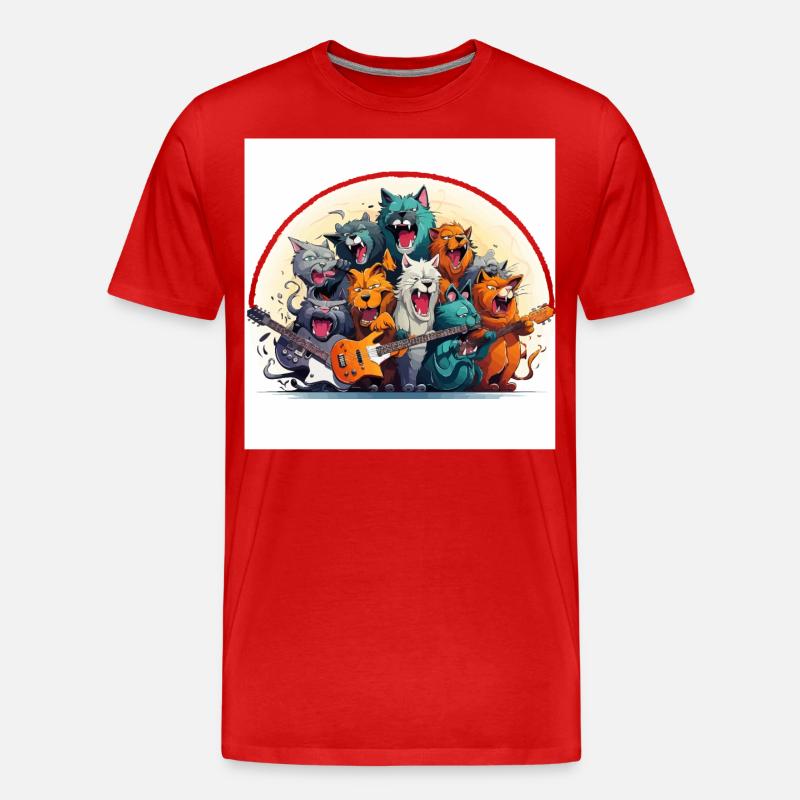 Das schrullige Jazz Ensemble - Männer Premium Bio T-Shirt - Rot