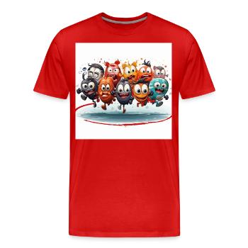 Der alberne Sport-Showdown - Männer Premium Bio T-Shirt - Rot - Vorne - Damien (186cm)