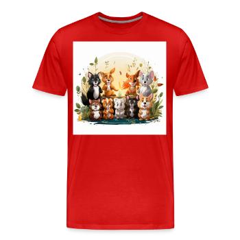 The Whimsical Wizards - Men's Premium Organic T-Shirt - red - Front - Damien (186cm)