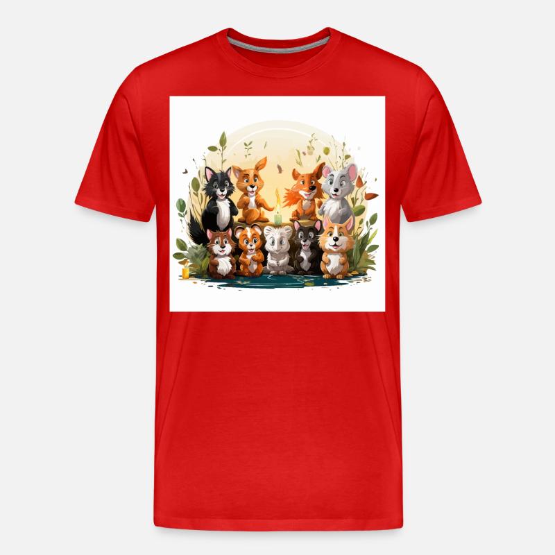 Die skurrilen Zauberer - Männer Premium Bio T-Shirt - Rot