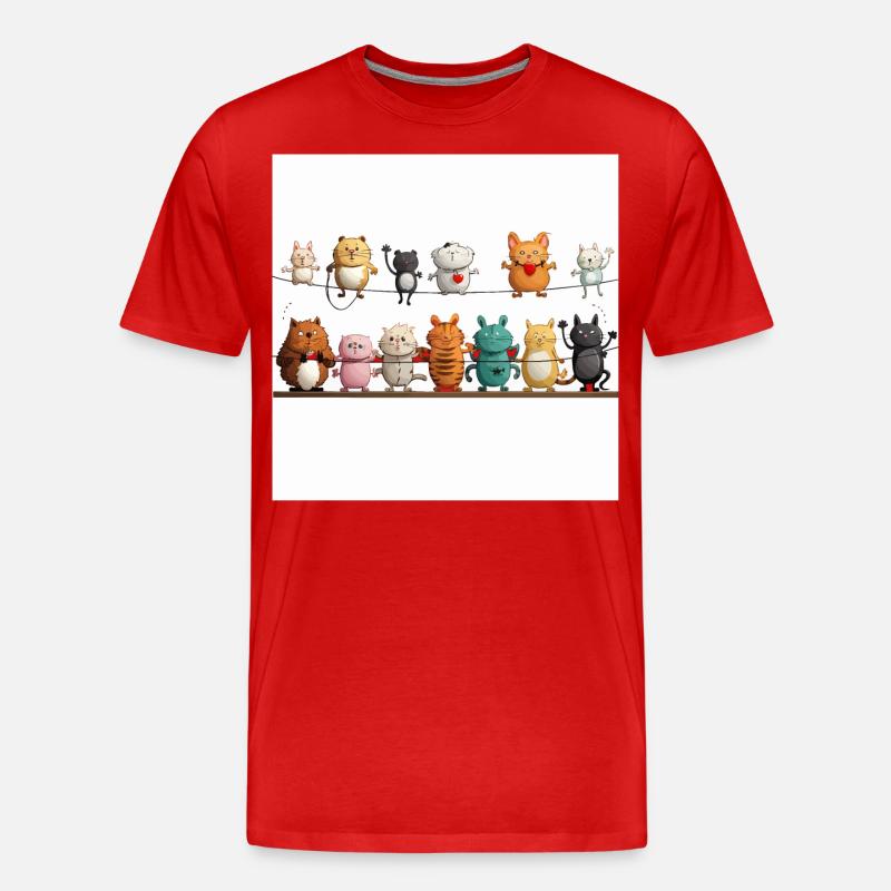 Die wackeligen Wunder - Männer Premium Bio T-Shirt - Rot