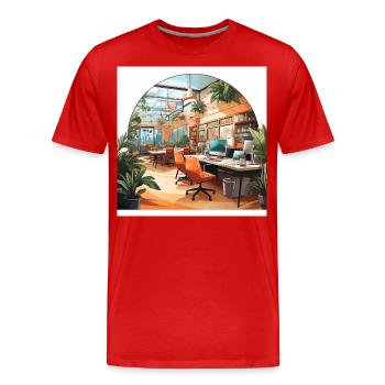 Zentrum für Zusammenarbeit - Männer Premium Bio T-Shirt - Rot - Vorne - Damien (186cm)