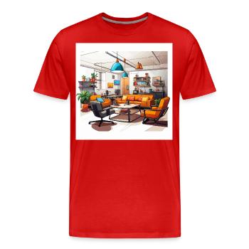 Dynamic Collaboration - Men's Premium Organic T-Shirt - red - Front - Damien (186cm)