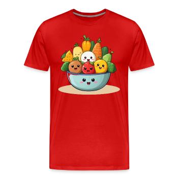 Natures Bounty - T-shirt bio Premium Homme - rouge - Devant - Damien (186cm)