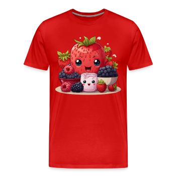 Berry Bliss - Men's Premium Organic T-Shirt - red - Front - Damien (186cm)
