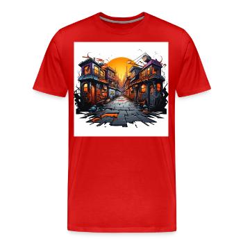 Künstlerischer Ausdruck - Männer Premium Bio T-Shirt - Rot - Vorne - Damien (186cm)
