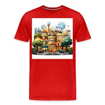 Intersection Harmony - Men's Premium Organic T-Shirt - red - Front - Damien (186cm)