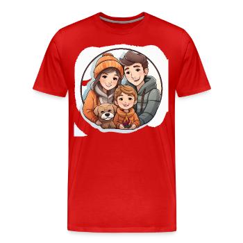 Contes au coin du feu - T-shirt bio Premium Homme - rouge - Devant - Damien (186cm)