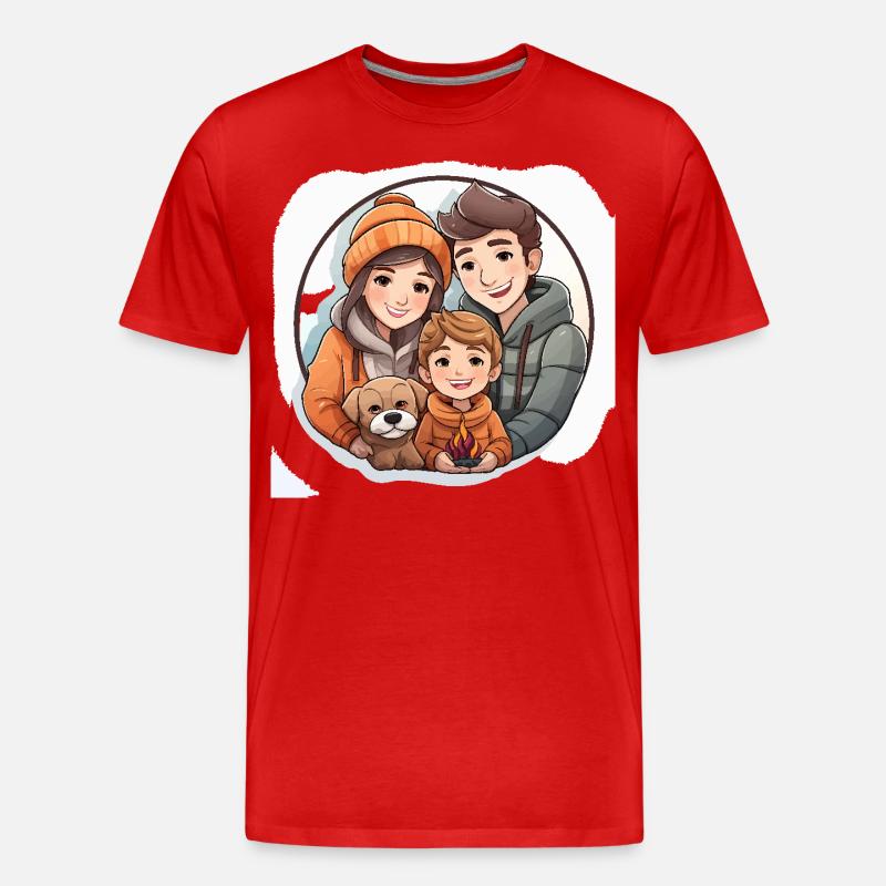 Geschichten vom Kamin - Männer Premium Bio T-Shirt - Rot