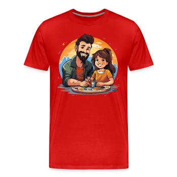 Creative Explorers - Men's Premium Organic T-Shirt - red - Front - Damien (186cm)