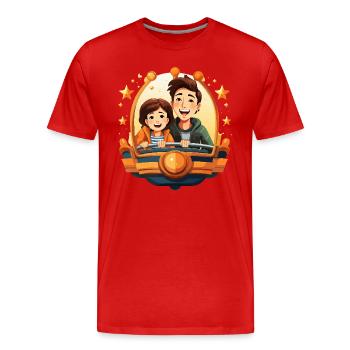 Karussell-Magie - Männer Premium Bio T-Shirt - Rot - Vorne - Damien (186cm)
